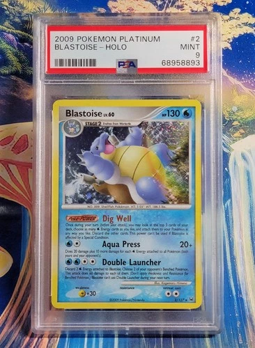 Pokemon Platinum Blastoise Holo PSA 9 2/127 Series