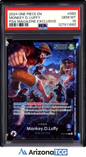 One Piece 2024 Monkey D. Luffy OP05-060 PSA Magazine Exclusive GEM MINT PSA 10
