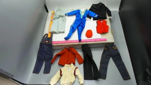 Lot Of 10 Pc Vintage Ken Doll MATTEL CLOTHING ROBE, VEST, PANTS, MORE