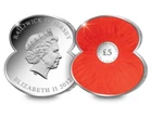 2012 Westminster Red Poppy Shaped £5 Coin Proof .925 Silver Limited of 4950 COA