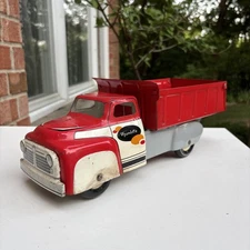 Vintage Wyandotte Pressed Steel Toy Dump Truck Made In USA Rare White Red 40s
