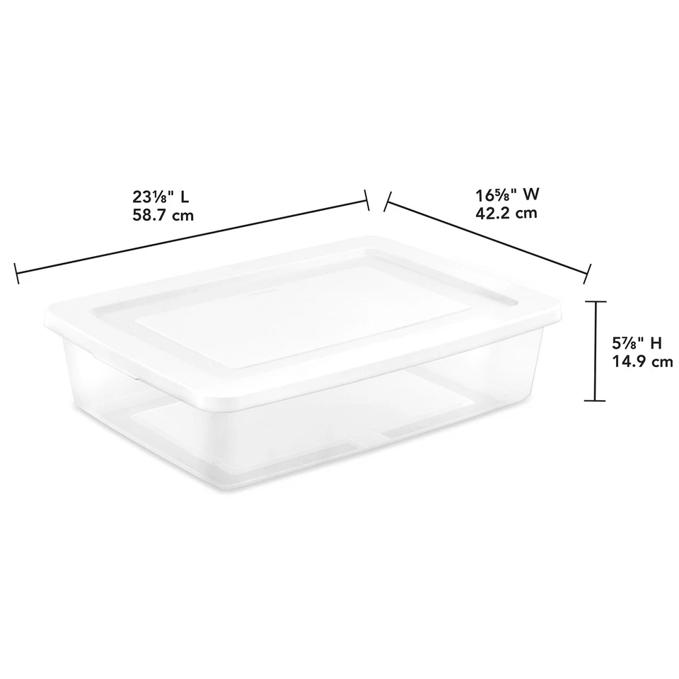 Caja de almacenamiento Sterilite 28 Qt, contenedor de plástico apilable organizador para el hogar, paquete de 10 Foto 2 de 4