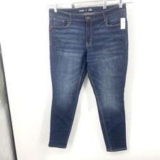 Old Navy Women Size 18 LONG Jeans Rockstar Super Skinny Dark Wash Pants Mid Rise