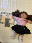 Cabbage Patch Kids Pacifier Doll Brown Poodle Pigtails Birth Certificate 1986