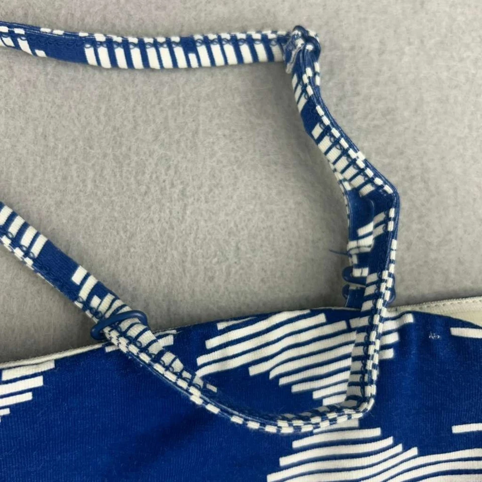 Vestido Chicos Mujer 12 Azul Geométrico Sin Mangas Correa Espagueti 49" Talla 2 Nuevo Con Etiquetas Foto 3 de 4