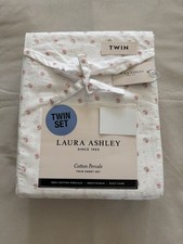 NEW 3pc Laura Ashley Twin Sheet Set Petite Floral Buds SWEET CONFECTION Pink