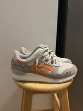Asics Men\'s Grey & Neon Orange Gel Lyte III OG  Lace Up Low Top Sneakers Sz 7.5 Asics Ub13-S Gel-SD Lyte Olive Grey / Rust Orange dropped  main image 4