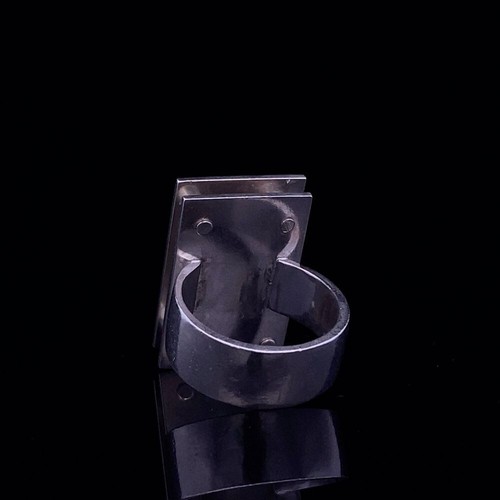 Modern Sterling Silver Ring Size 6.5 Architectural Rectangle Contemporary VTG - Picture 10 of 11