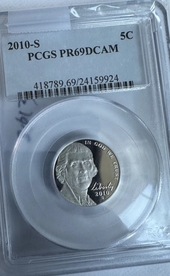 2010-S Jefferson PCGS PR69 DCAM 5c~PRISTINE- Looks Under Graded~#05/24/27/92 - Image 3 of 4