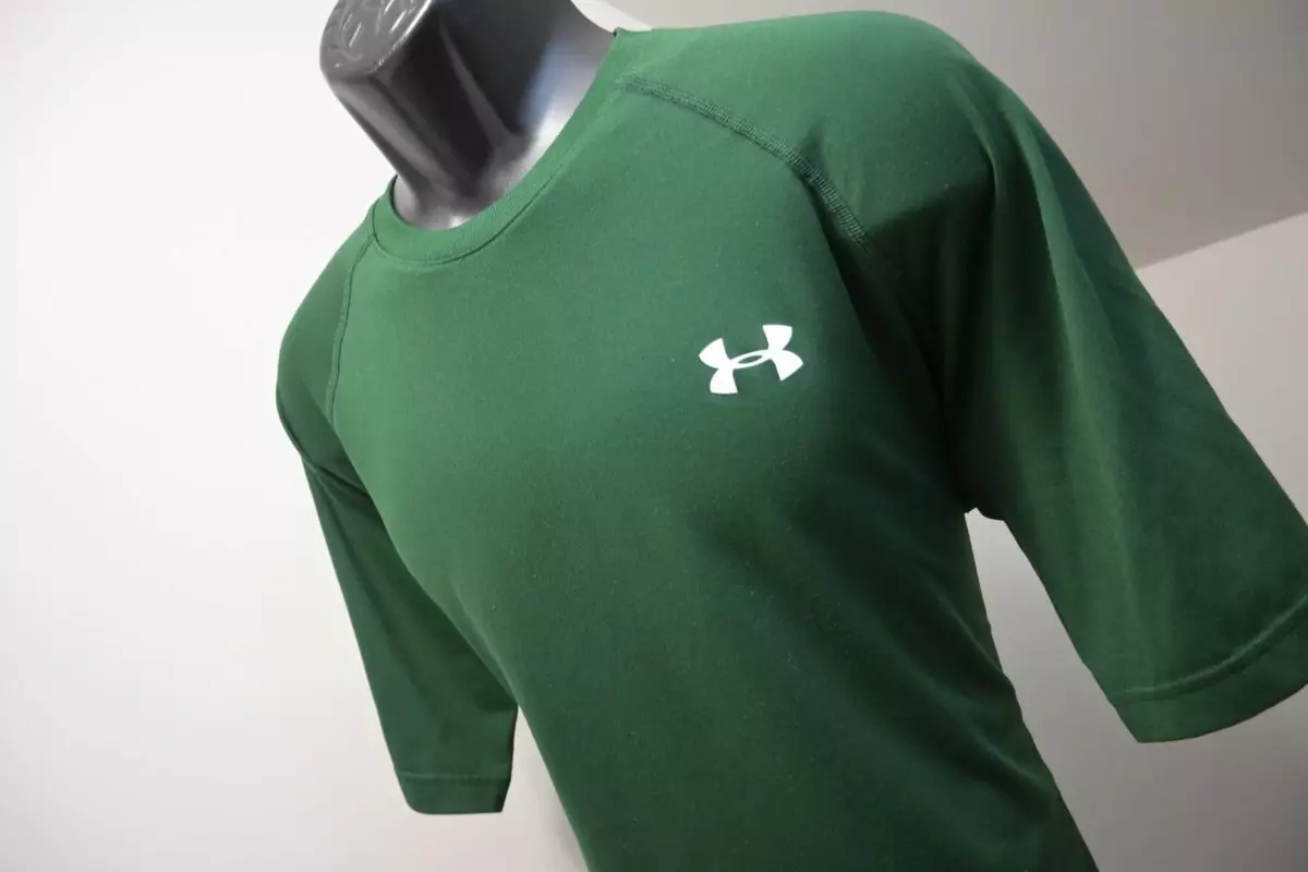 Under Armour Gym Shirt HeatGear Loose Short Sleeve Green Mens Size XL