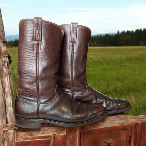 Lucchese San Antonio Full Custom Dk Brown 10-D nuove suole/tacchi 497-15003 - Foto 8 di 10