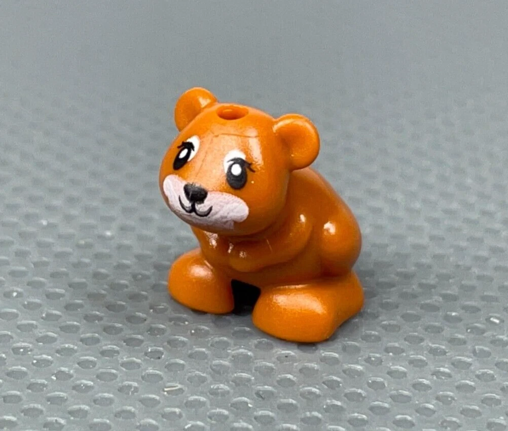 LEGO Friends Minifigure Hamster Mouse Dark Orange Black Eyes White