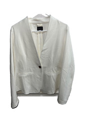 SIMPLY STYLED WOMEN'S BLAZER JACKET SIZE LARGE WHITE ONE BUTTON