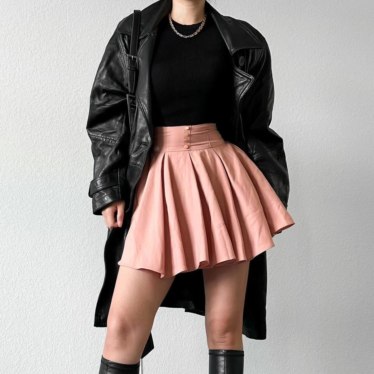 Pink pleated skater shop skirt