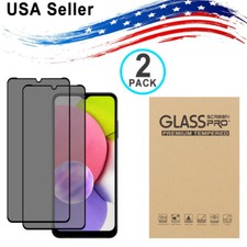 2PK SAMSUNG Galaxy A02s A03s 2021 PRIVACY TEMPERED GLASS SCREEN PROTECTOR
