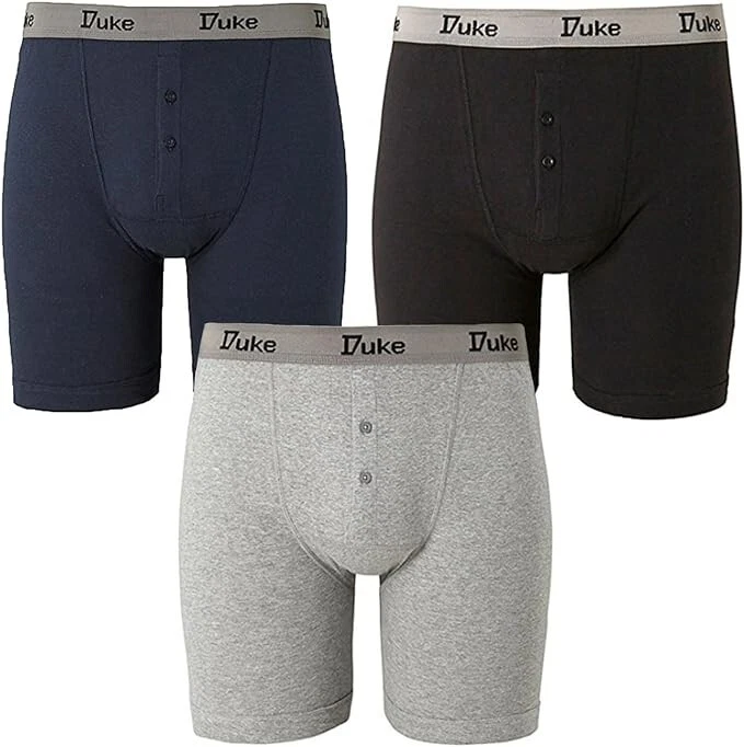 D555 Lot de 3 boxers King size en coton stretch imprimé Duke Sylvester pour homme Gris Noir 2XL 3XL 4XL 5XL 6XL 7XL 8XL, Noir/blanc, TT-Grand