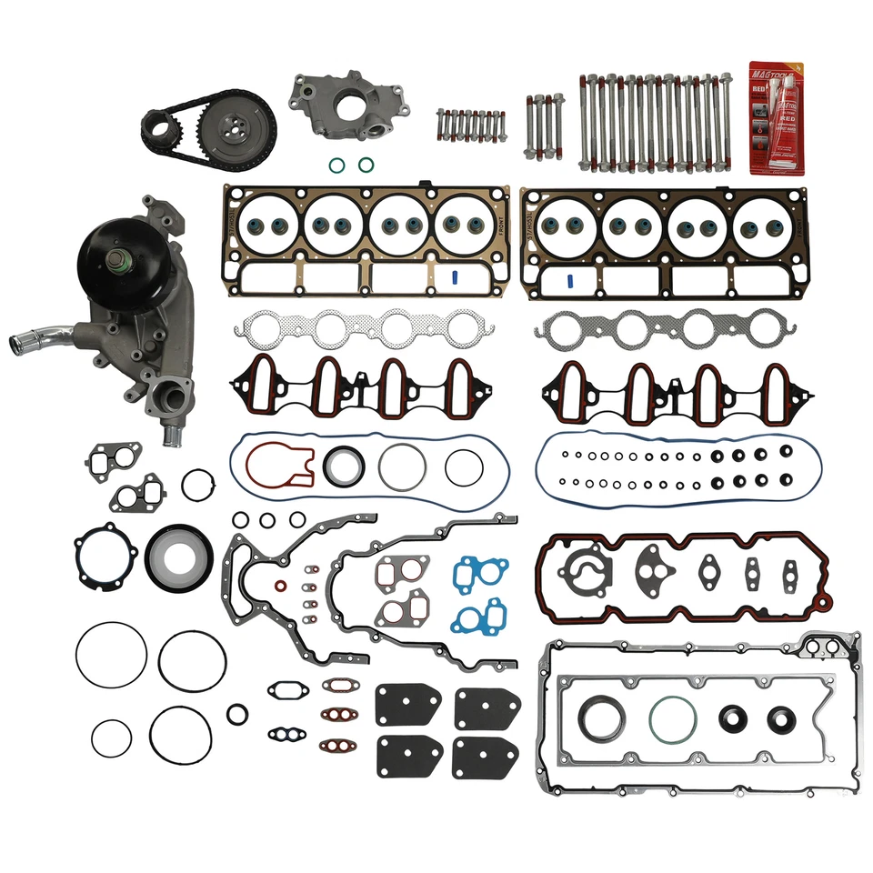 Cylinder Engine Gasket Kit w/Bolts & Water Pump For 02-11 Chevy GMC Buick 5.3L - Image 4 of 4