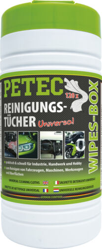 Petec Reinigungstücher Wipes - Box Inhalt 120 Tücher - Afbeelding 1 van 3