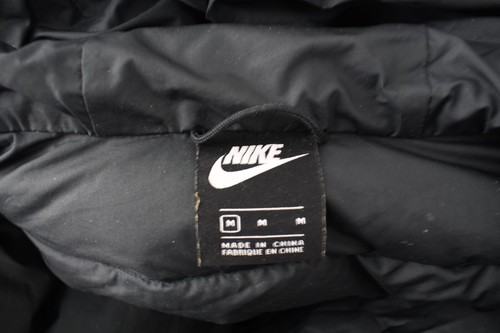 Nike Y2K Mens Black Puffer Full Zip Hooded Jacket Size M - Picture 3 of 5