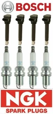 BOSCH Ignition Coil 0221604115 + NGK Spark Plug PFR7S8EG SET for Audi Q3 Q5