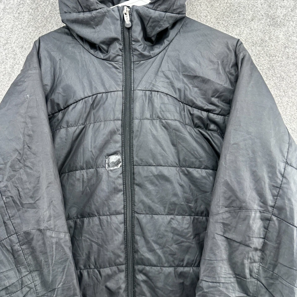 Patagonia Jacket Mens Medium Black Logo Full Zip Pockets Hooded Puffer Coat - Image 3 of 4