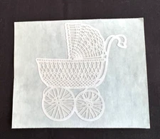 Vtg + Rare Mrs. Grossman Paper Whispers "BABY CARRIAGE"  Laser Cut Sticker Sheet