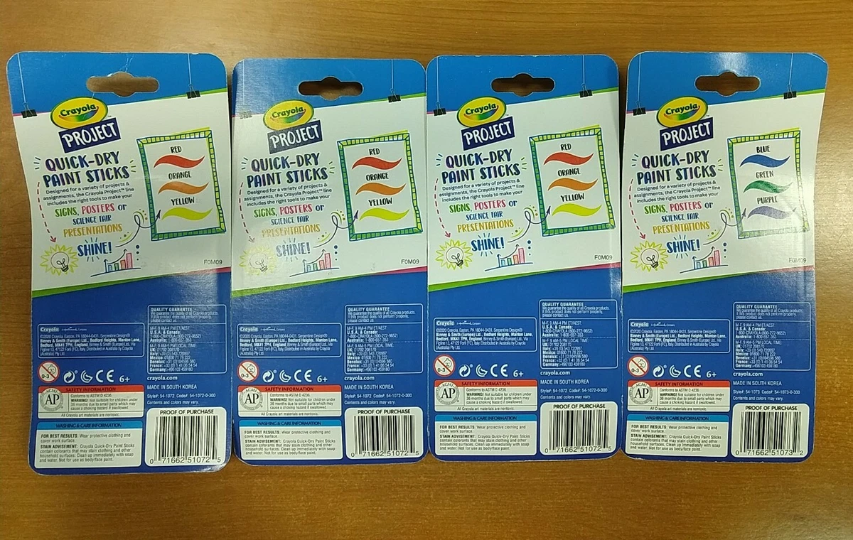 Crayola® Project™ QuickDry Paint Sticks, Crayola Paint Sticks