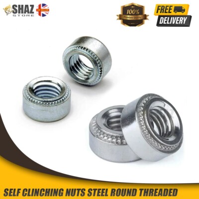 SELBSTCLINCHMUTTERN STAHL RUNDGEWINDE CLINCH PRESSENEINSÄTZE M3 M4 M5 M6 M8 M10