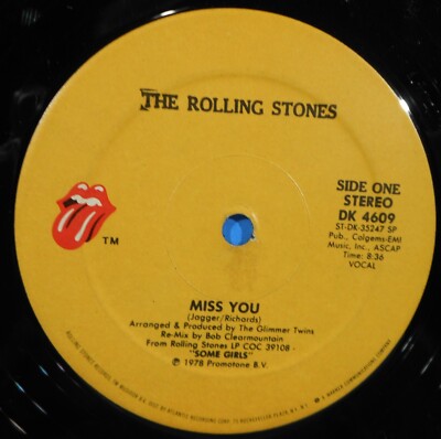 THE ROLLING STONES MISS YOU ~ FAR AWAY EYES 12'' 1978 NICE CONDITION VG!!B