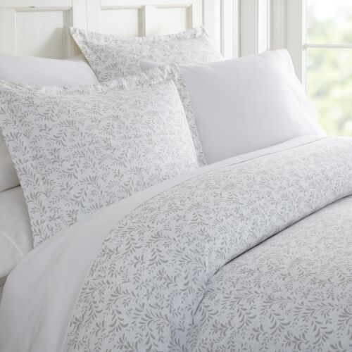 Kaycie Gray Fashion Collection 3 PC Burst of Vines Print Duvet Cover Set - Picture 3 of 4