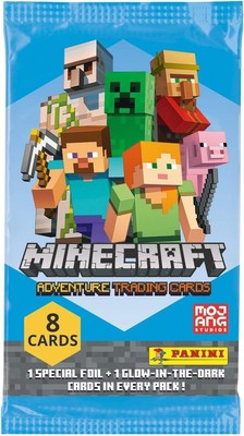 1 Panini Minecraft Booster of 8 Trading Cards Trading Cards
