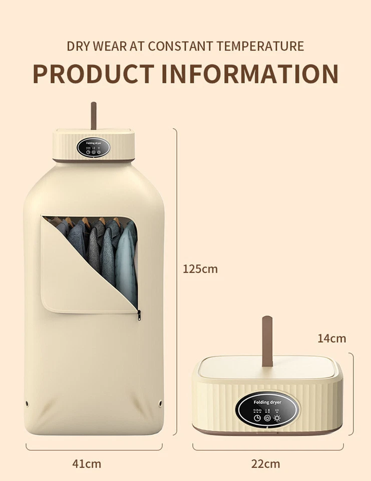 Foldable Clothes Dryer Household Travel Dryer Portable Quick Clothes Dryer AUS - image 2 of 4