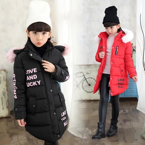 2 6 8 12 Years Children Jackets for Girls Winter Warm Parkas Coats for Girl Fur - Picture 2 of 24