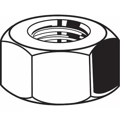 Hex Nut, 3/8''-16, Steel, Grade 5, Plain, 21/64 In Ht, 100 Pk, N01100.037.0001