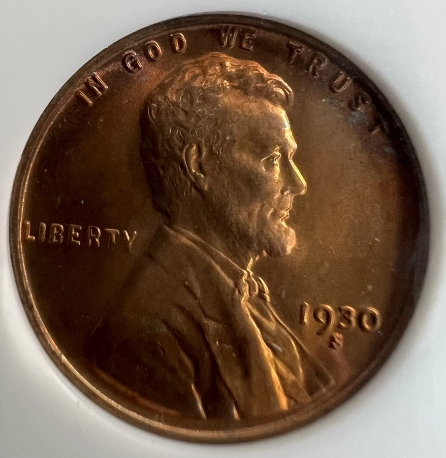 MS 67 Graded 1930 Year Lincoln Wheat US Small Cents (1909-1958