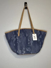 HOBO International Ellison Tote Purse Bag Leather Denim New With Tags