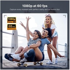 1080P 60FPS Webcam with Microphone and Privacy Cover