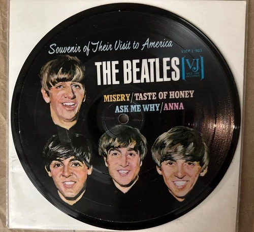 The Beatles - Souvenir of Their Visit to America 7" 45 RPM  Picture Disc VJ EP