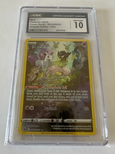 Pokemon Mew Crown Zenith Galarian Gallery Holo Rare GG10/GG70 CGC 10 GEM MINT