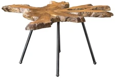 Rustic Natural Wood Accent Table 38" x 28" Black Legs for Living Room Bedroom