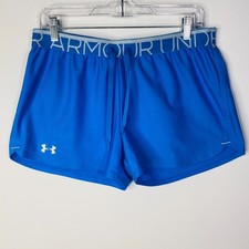 RARE Under Armour Women s Shorts Medium Play Up 3.0 UA Tech Blue Loose Heat Gear