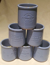 Terracotta Set of 6 Grey Round Small Terracotta Plant Pots