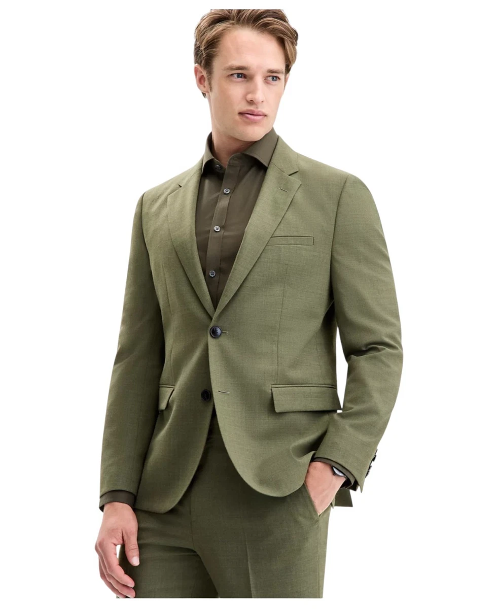 Hugo Boss Mens Modern fit Suit Jacket Blazer 36 S Olive Green
