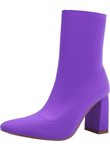 Reitoye Women's Gogo Boots High Chunky Block Heel Square Size 7 NEW Purple - Picture 1 of 5