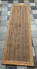 Jute Rug Runner 100% Natural Area Rug Carpet Braided Style Rustic look Living