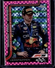 2025 Topps Chrome F1 Max Verstappen #102 Pink Checker Flag Refractor #/250