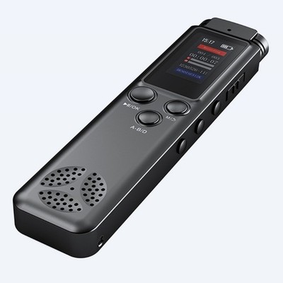 High Capacity 16GB/64GB Digital Recording Device Voice Activation Function Black