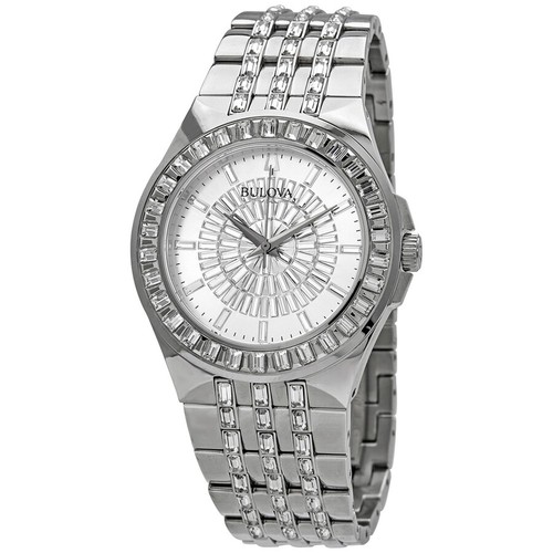 Bulova 96A236 Store Display 9.7 out of 10 Men's Phantom Silver (Baguette