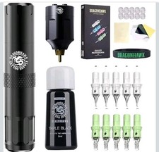 Dragonhawk S6 Tattoo Pen Kit Rotary Tattoo Machine Mcore-C1 Tattoo Cartridges