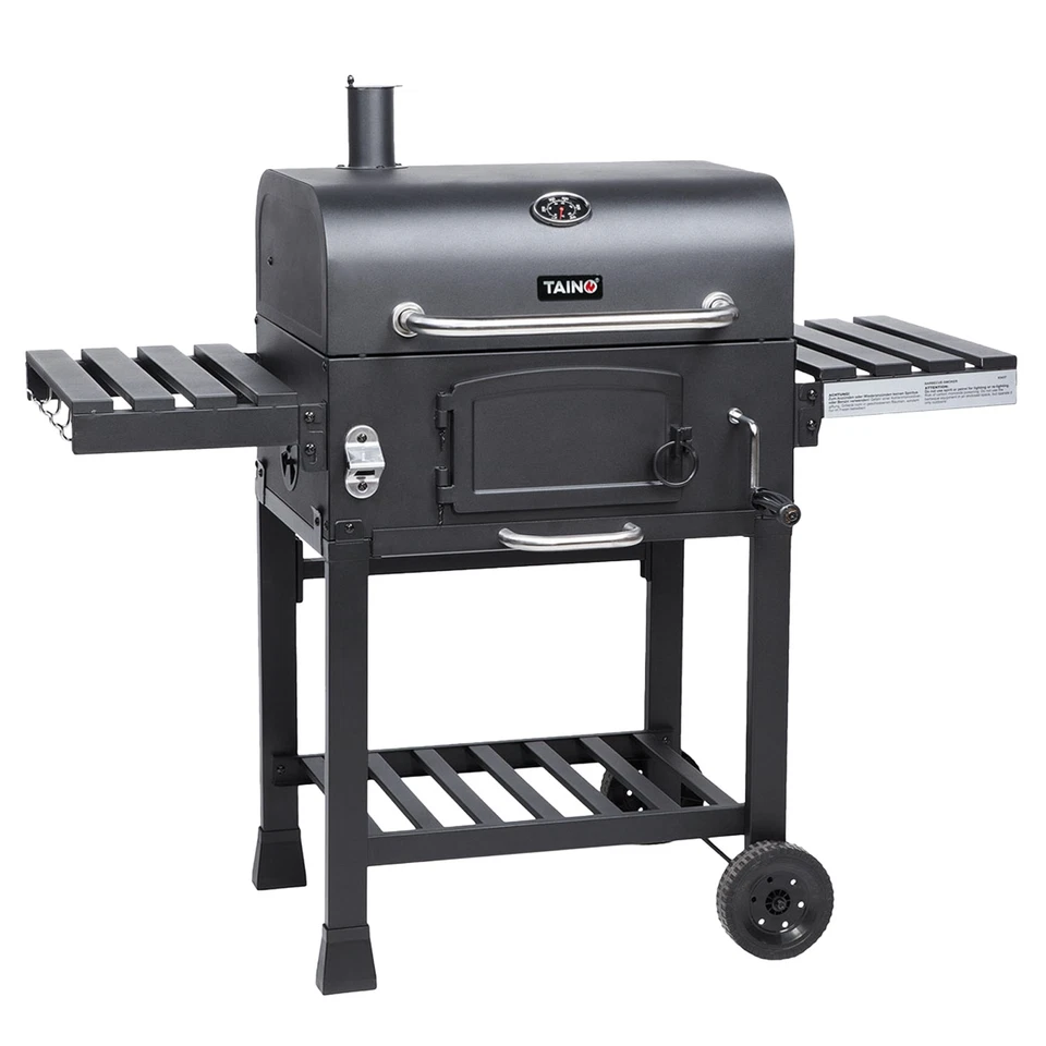 B-Ware TAINO HERO XL Smoker BBQ Grillwagen Holz-Kohle Standgrill Räucherofen